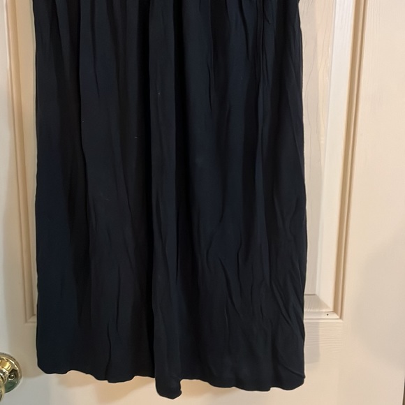 Nicole Miller Navy Knit Dress Low V Neck Elastic Waistline T shirt Dress Size M - Picture 3 of 7